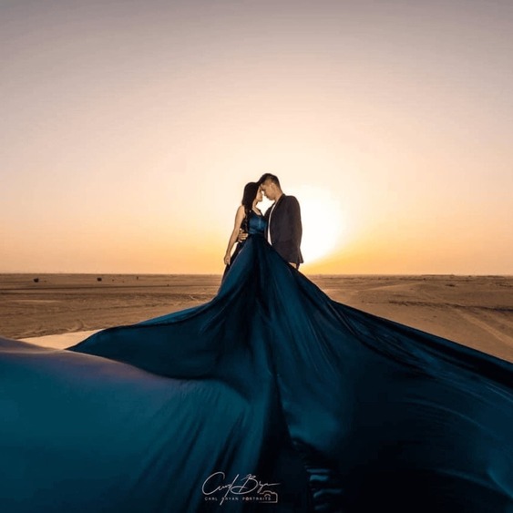 Long train gowns for pre-nup