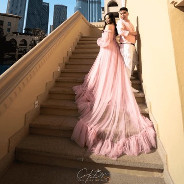 Boho gowns for pre-nup